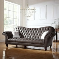 Класически викториански италиански кожен диван