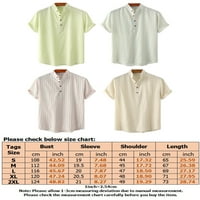 Beiwei Mens Baggy V Neck Blouse Henley Loose Fit Тениска мъже Спеирана работа Основен тройник