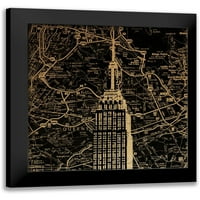 Сиво, Jace Black Modern Framed Museum Art Print, озаглавено - Empire Map