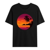 Нова тениска за мъже Хавайски плажни ваканционни ризи празнични ризи бутон надолу винтидж ризи за боулинг кръгла тениска за тениска с тениска с къс ръкав