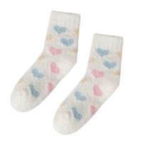 Термични чорапи за дамски коралови чорапи Сърдечна форма за печат чорапи цветни леки чорапи h един размер