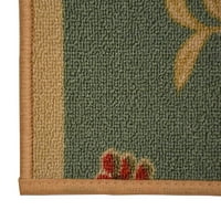 Персонализиран размер RUGNER RUG Флорален зелен дизайн Персонализирайте ширината на бегачът на зеления килим по избор на вашата дължина