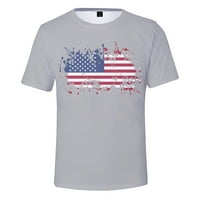 Тениска на 4 юли, тениска за тениска печат дрехи големи и високи тениски за мъже мъжки тениски, 3XL