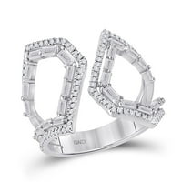 14k бяло злато кръгъл диамант модерен моден пръстен cttw