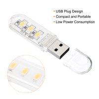 Uxcell преносим USB плъгин мъниста LED нощна светлинна лампа пръчка, бяла топла бяла опаковка