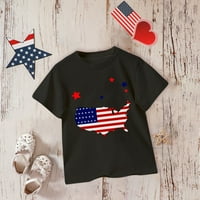 Момчета от малко дете 4 юли тениски американско знаме и американска карта риза деца Денят на независимостта Патриотични кратки ръкави Топс Дет детско облекло Dailywear