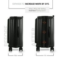 Съхранение на Hardside Carry-On Explageble Bagger, комплект за спин на багажния багаж, черен комплект, черен