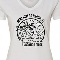 Мастически режим на лятна ваканция Fort Myers Beach Florida Женска тениска с V-образно деколте