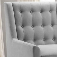 Столове Maci Accent, Mid Century Modern Fasher за хол Удобна седалка за апартамент в спалня, лесен монтаж, стандартен размер, кадифено бежово