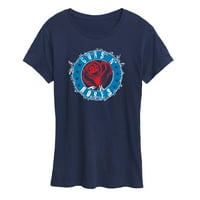 Guns N 'Roses - Red Rose White Vine Blue Emblem - Графична тениска с късо ръкав на жените