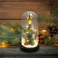 Коледна подарък стъкло покритие Коледно дърво Кедър лосове Декорация LED осветление декорация