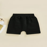 Arvbitana Toddler Baby Boys Solid Color Shorts Еластична талия Свързване Кратки суиптъри Летни ежедневни панталони за деца 0-3T