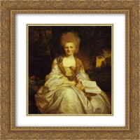 Джошуа Рейнолдс Матиран златен богато украсен арт печат „Дороти, графиня на Лисбърн“