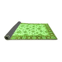 Ahgly Company Indoor Round Abstract Green Modern Area Rugs, 6 'Round