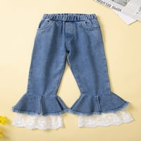 Binwwede Kid Girl Long Pants тоалети, без ръкави карирани шаблони дантелени пачуърки за прашка резервоар + еластични талии панталони комплект