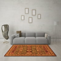 Ahgly Company Indoor Rectangle Abstract Orange Modern Area Rugs, 2 '4'