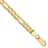 14kt жълто злато вдлъбнати връзки Figaro Bracelet верига Фини бижута Идеални подаръци за жени Подарък от сърце