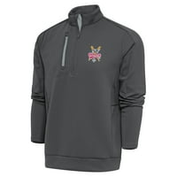 Мъжки Antigua Charcoal Clowal Indianapolis Clowns Big & Tall Generation Quarter-Zip Pullover Top