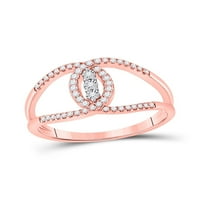 14kt розово злато дамски кръгла диамантена мода 3-каменна пръстен cttw