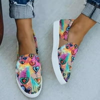 DMQUPV сандали с пета женска ръкав Небрежен цвят плосък женски печат жени ежедневни обувки Женски клинове ежедневни обувки в обувки многоцветни 7.5