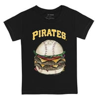 Младежта мъничка тениска на черния питсбърг пирати бургер тениска