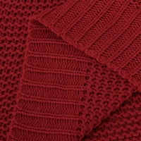 Voncos жени костенурка пуловери- небрежен пуловер с дълъг ръкав корупка на клирънс дамски пуловери върхове червен размер s