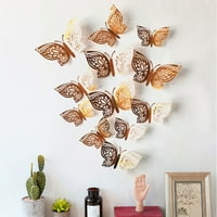 Cogfs сребърни стикери за стена с пеперуди 3D метални декали декорации за домашна стая декорации