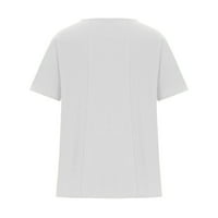 Големи тениски за жени Лятна удобна тънка екипаж в врата с къс ръкав Великденски ризи за зайче памучно бельо блуза