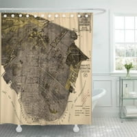 Стара реколта карта на Сан Франциско исторически картограф декор за баня баня за душ завеса