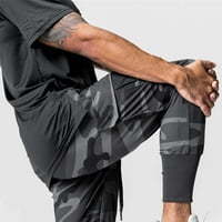 Fabiurt Men's Sports Pants панталони тренират крак спорт за мъже в свободното време, работещи с фитнес панталони, свободни панталони за охрана мъжки панталони, черни