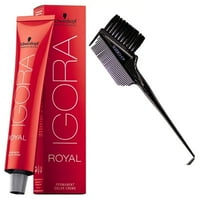 8- Светло русо злато Екстра Schwarzkopf Igora Royal Personent Hair Color Creme Cream Haircolor Dye of W Sleekshop 3-in-Четка гребен