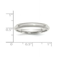 Solid Sterling Silver Milgrain Comfort Fit Wedding Band - размер 5.5