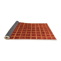 Ahgly Company Indoor Rectangle Checkered Orange Modern Area Rugs, 6 '9'