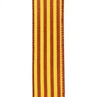 Есенни ивици на кабана Fau Linen Wired Ribbon ,, 10 двор - тъмно оранжево жълто