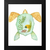 Escobedo, Mary Black Modern Framed Museum Art Print, озаглавен - Tropical Sea Turlte 2