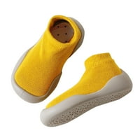 dmqupv момичета обувки младежки размер под чорапи пролет бебешки домашни чорапи меки каучукови бебешки бебешки обувки за малко дете момчета с размер обувки жълти 8
