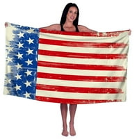 Ycolew Голяма пясъчна безплатна плажна кърпа при жени Американски флаг Бърза суха плажна кърпа Мъжки микрофибър леки плажни кърпи за пътуване плаж