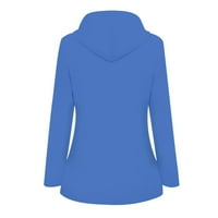 Labakihah палта за жени жени солидни плюшени удебеляващи якета на открито плюс размер качулка дъждобран ветроустойчив небесно синьо xxxxxl