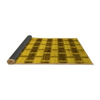 Ahgly Company Indoor Rectangle Abstract Yellow Modern Area Rugs, 2 '4'