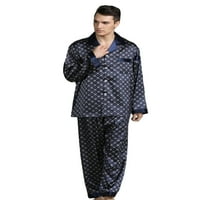 Елегантни мъжки пижами, два комплекта, мек сатен усещане за сън