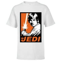 Star Wars Luke Skywalker Rebel Jedi - тениска с къс ръкав за деца - персонализирано -бели