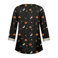 Нови ризи за пристигания с дълъг ръкав за женски клирънс Небрежно пуловер жени върхове графични щампи V-образни ръкави Женски върхове черни 3XL