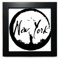 Ню Йорк USA Liberty очертайте черна квадратна рамка Снимка стена