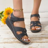 Cameland Womens Sandals Лято плюс размер Отворен пръст Дишащи женски сандали с арка за поддръжка на плажа Ортопедични сандали Удобни нехлъзгащи се причинно-следствени клинови сандали, до 65% отстъпка