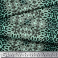 Soimoi Japan Crepe Satin Fabric Leopard Animal Skin Decor Fabric Printed Yard Wide