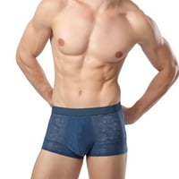 Мъжки къси панталони солиден цвят ледена коприна секси дишащо мъжко бельо синьо