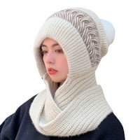 xiuh жени зимен слаб плетен топли шапки шал шал интегриран пуловер