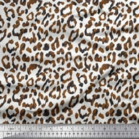 Soimoi Silk Fabric Leopard Animal Skin Print Fabric край двора