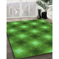 Ahgly Company Machine Pashable Indoor Rectangle Transitional Pea Green Area Rugs, 8 '12'