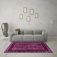 Ahgly Company Indoor Rectangle Abstract Pink Modern Area Rugs, 5 '7'